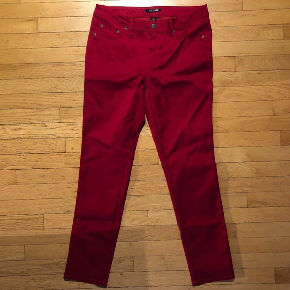 Women's Roz & Ali Deep Red Jeans Pants - Picture 1 of 5